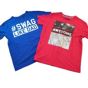 2 Graphic T-shirts, Old Navy, Children's Place LIKE NEW, L, Set 10/12, Basketbal